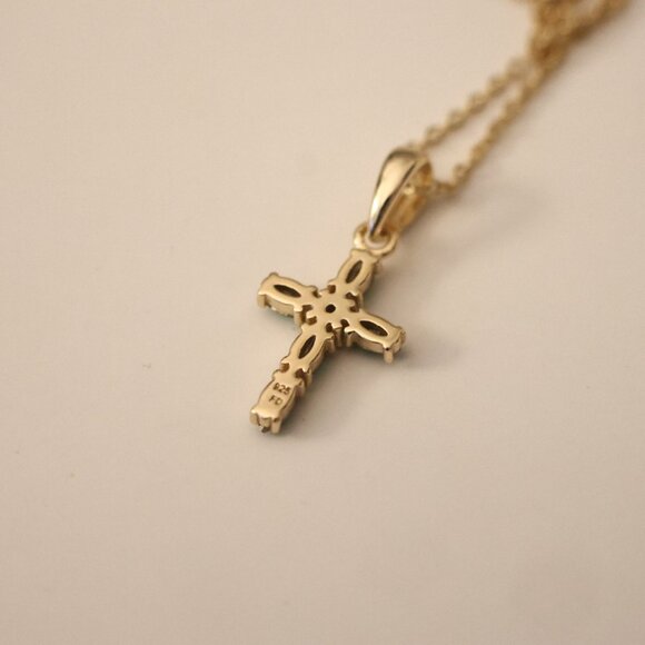 Emerald Cross Necklace - Picture 9 of 9